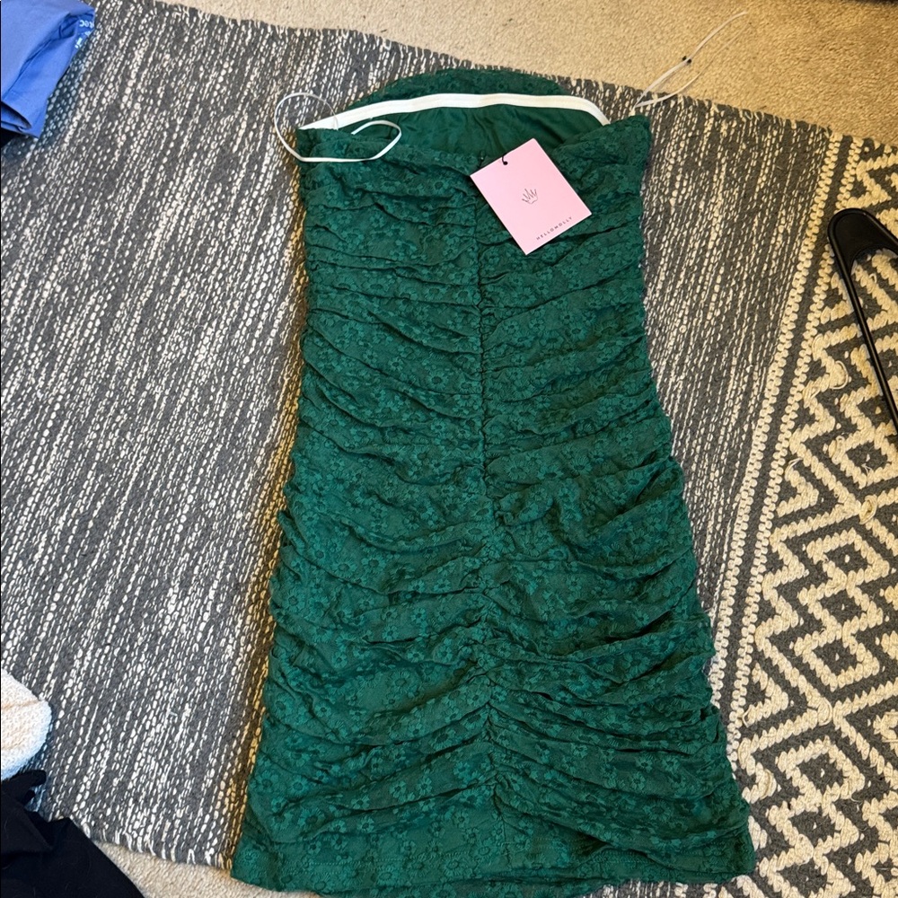 Hello Molly Strapless Emerald Dress - Picture 2 of 3